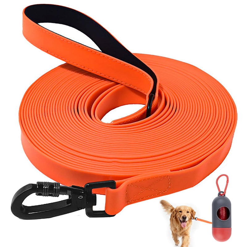 Waterproof Long Dog Leash,16ft Dog Training Leash for Outside Large Medium Small Dogs Outside Walking, Playing, Padded Handle for Recall Training,Hiking, SwimmingCamping, or Yard(Orange) - PawsPlanet Australia