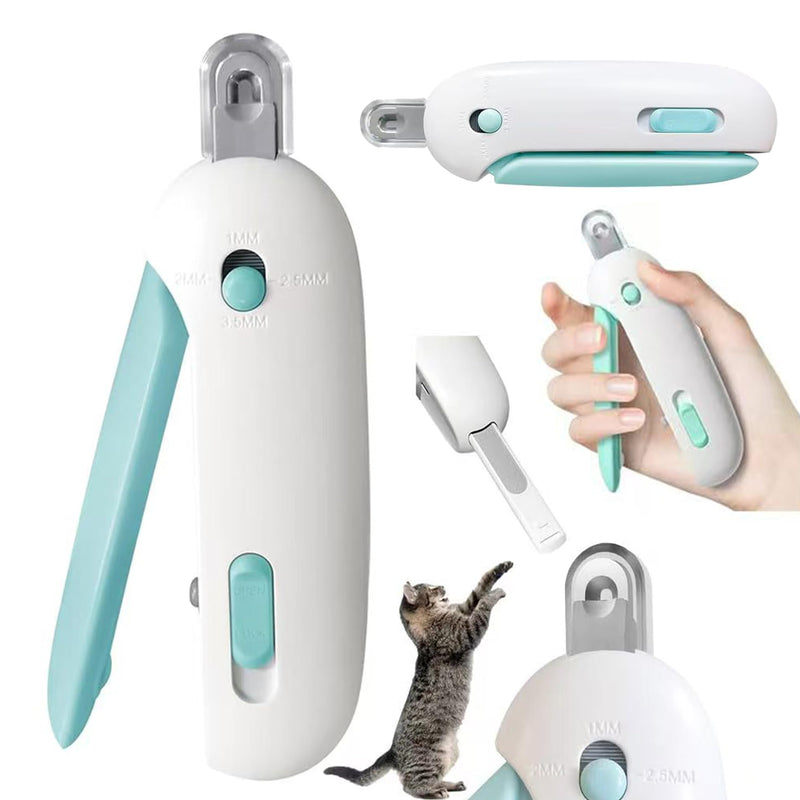Pets Nail Clippers and Trimmers for Indoor Cats & Small Animals, Safety Lock and Nail File, Nail Trimmer & Claw Scissors for Home Grooming - Professional Grooming Tool for Pets (Blue) Blue