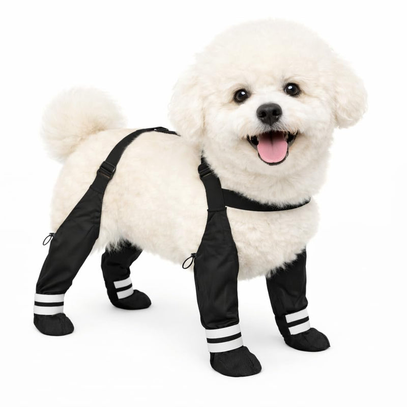 Suspender Boots for Small Dogs, Tiny Dog Boots Anti-Slip & Fall Waterproof Puppy Shoes Leggings, Adjustable Paws Protector for Small Breed Dogs Winter Snow Rain Hiking (XS) XS - PawsPlanet Australia