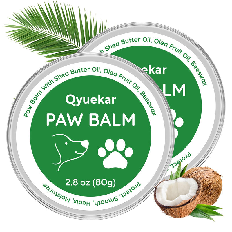 Lick-Safe Dog Paw & Nose Balm, Dog Paw Wax Protector with Coconut Oil, Moisturizer Soother Heals Dry Cracked Snout & Pads, All-Natural Nose Butter & Cream for Horse Hoof, Cat Petts Care, 2.8oz*2 2.8 oz ( pack of 2)