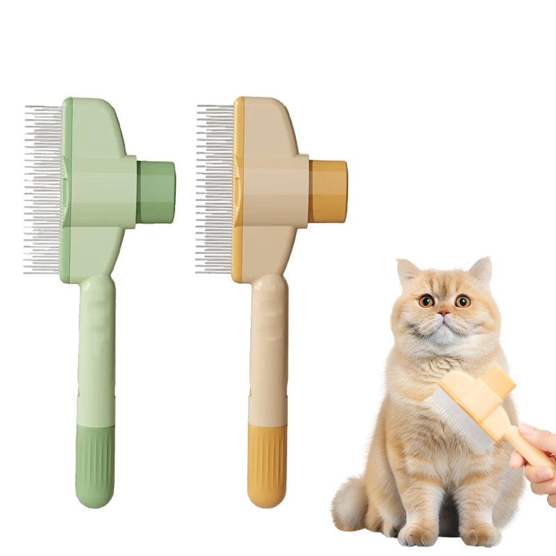 2 Pcs Cat Comb,Flea Comb For Cats,Self-Cleaning Flea For Dogs,Brush For Cats,With Long & Short Stainless Steel Metal Teeth For Shedding And Tangles For Dogs And,Comfort And Safety - PawsPlanet Australia