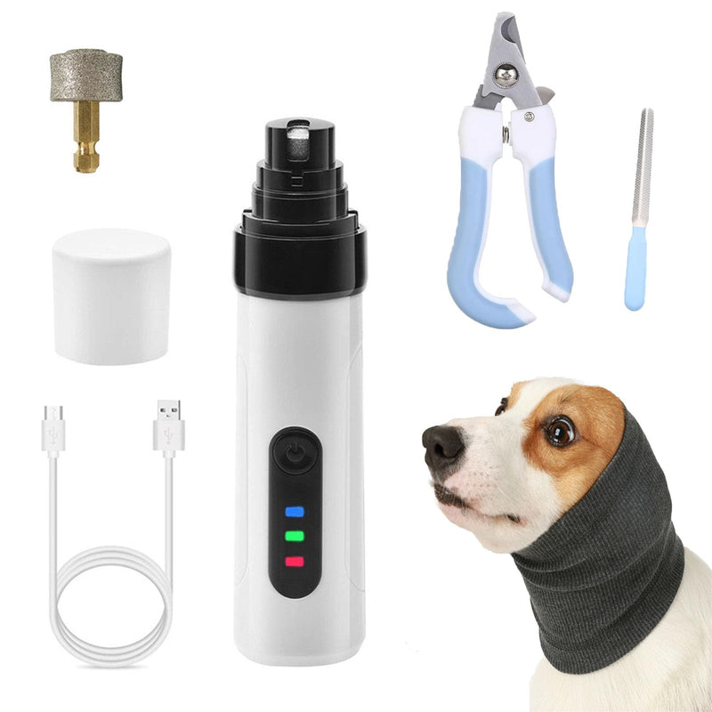 2025 New Electric Dog Nail Trimmer, Pet Nail Grinder for Dogs Cats, Silent Nail Grinder,Rechargeable USB Charging Pet Nail Grinders for Dog, 1 Grinding Heads（5pcs） - PawsPlanet Australia