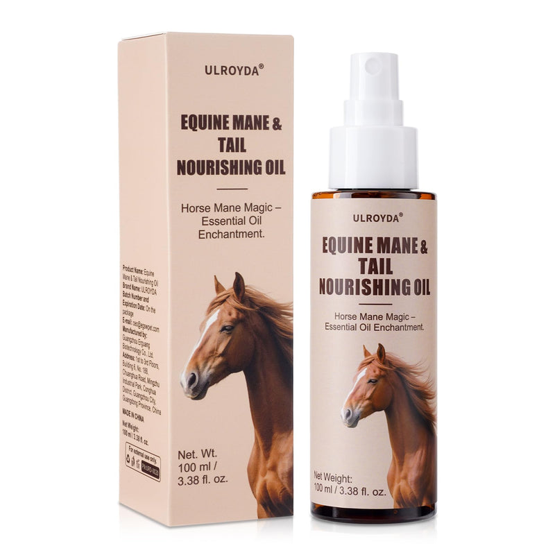 Equine Essential Oil Spray – Olive & Jojoba Blend for Silky Mane & Tail | Smooths, Detangles & Adds Natural Shine | for Horses & Dogs, 3.38 oz Fruity Melon Scent