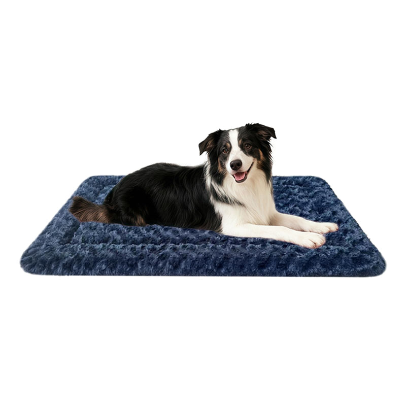 Dog Bed Mat, Dual-Sided Dog Crate Bed Mat - Ultra Soft & Machine Washable Kennel Pad for Large Dogs, All-Season Comfort Pet Bed for Crates, Travel, and Home, Dark Blue 35 x 23 Inch Large 35 x 23 x 1.5 in - PawsPlanet Australia