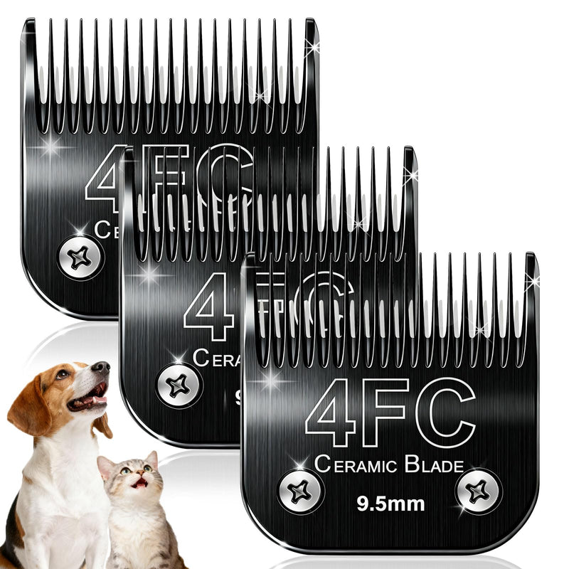 Dog Grooming Clipper Blades Replacement Compatible with Andis Dog Clippers,Most OsterA5, Wahl KM Series Pet Clippers (Black(4FC)) Black(4FC)