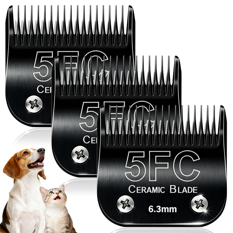 Dog Grooming Clipper Blades Replacement Compatible with Andis Dog Clippers,Most OsterA5, Wahl KM Series Pet Clippers (Black(5FC)) Black(5FC)