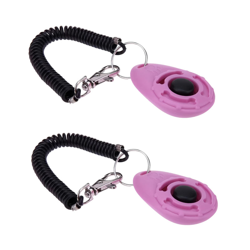 2Pcs Pink Dog Clicker for Training Easy to Use with Button Dog Training Accessories Strong and Long-Lasting, Training and Behavior Aids - PawsPlanet Australia
