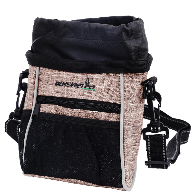 Dog Treat Pouches Training Walking Bag, Dog Training and Behavior Aids, Large Space for Pets Food, Durable Polyester Fabric, 3 Ways to Wear, Portable Pet Bagand Easy to Clean (Ginger) Ginger
