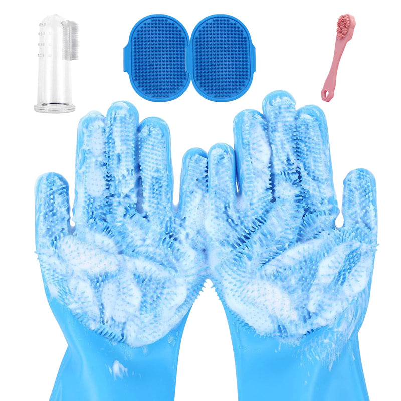 6PCS Pet Grooming Kit for Dogs,Cats and Horses |Pet Bath Brush|Pet Washing Gloves|Dog Bath Supplies|Dog Bath Brush | Dog Washing Brush - PawsPlanet Australia
