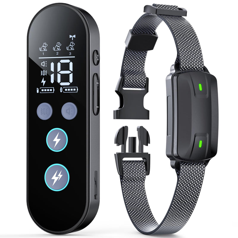 Dog Shock Collar with Remote Control, Dog Training Collar for Large Medium Dogs 40-120lbs Waterproof, Shock Collar for Dogs with Beep Vibration Security Lock (Matte Black) Matte Black - PawsPlanet Australia