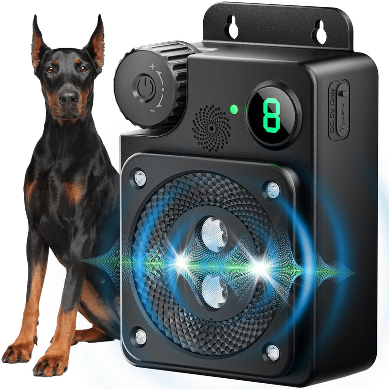 Anti Barking Device for Dogs, Ultrasonic Dog Bark Deterrent Devices, Dog Barking Deterrent Devices,3 Modes Ultrasonic Bark Box, Dog Barking Stopper Long Range 50ft, for Indoor & Outdoor Use Black