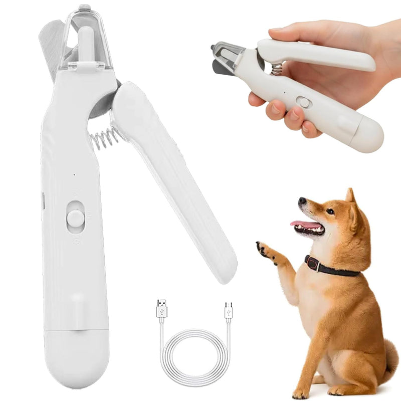 Pupnourish Nail Trimmer, The Safetrim by Pupnourish, Rechargeable 2 in 1 Nail Clipper and Grinder with Light for Most Animals, Nail Trimmers for Dogs with Guard, Precise Cat & Dog (White) - PawsPlanet Australia