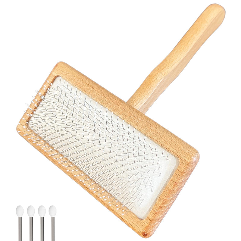 Dog Slicker Brush for Shedding and Grooming, Pet Deshedding Brush with Rounded Tips&Air-Cushion for Dogs & Cats, Undercoat & Dematting Tool for Long/Short Hair Pets