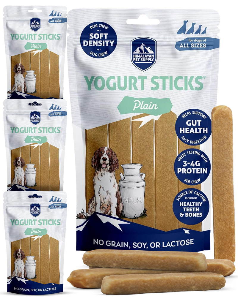 Himalayan Dog Chew Yogurt Sticks, Yogurt, Dog Treats with Prebiotics, Probiotics & Protein, Digestive Support, Lactose & Gluten Free, Natural Dog Treat for All Breeds, Made in America, 4pk 4.8 Ounce (Pack of 4) - PawsPlanet Australia