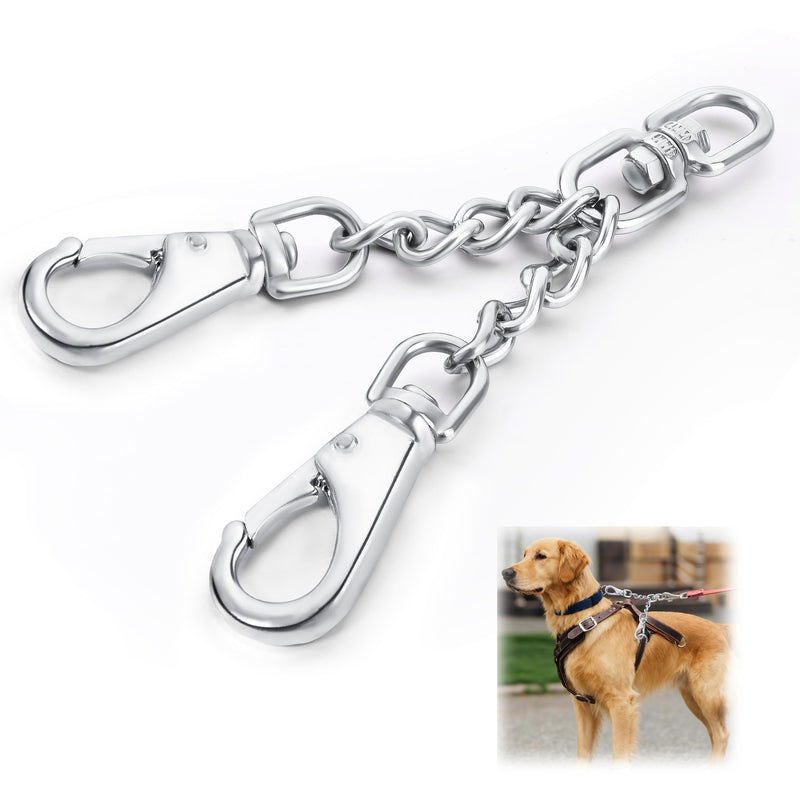 Leash Backup with Dual Clasps Prong Collar Safety Clip Stainless Steel Dog Safety Clip Collars and No Pull Harness Connectors - PawsPlanet Australia