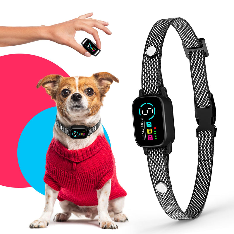 Bark Collar for Small Dogs 5-15 lbs – No Shock Anti Barking Collar with AI Chip – 3 Modes & 5 Sensitivity Levels – Waterproof, Rechargeable, Magnetic Charging – Humane, Effective Training (Black) Black - PawsPlanet Australia