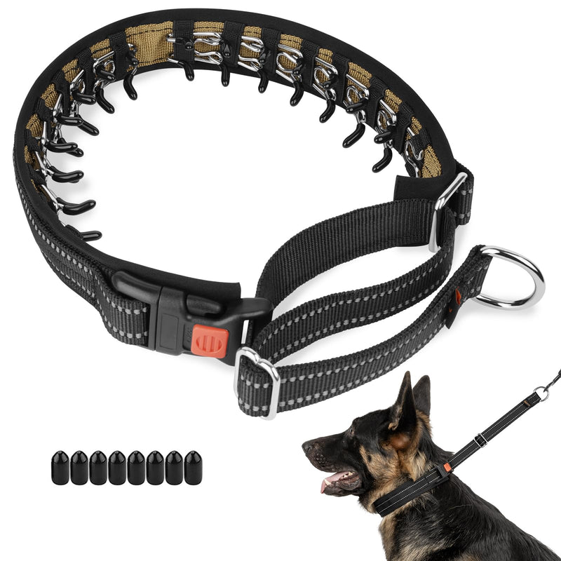 Mayerzon Martingale No Pull Collar for Medium Large Dogs German Shepherd Doberman Pitbull, Patented Anti Pull Correction Dog Collar for Walking Training, Reflective, Adjustable, Hidden(M, Black) Medium,2.5mm,14.5-18.5"Neck - PawsPlanet Australia