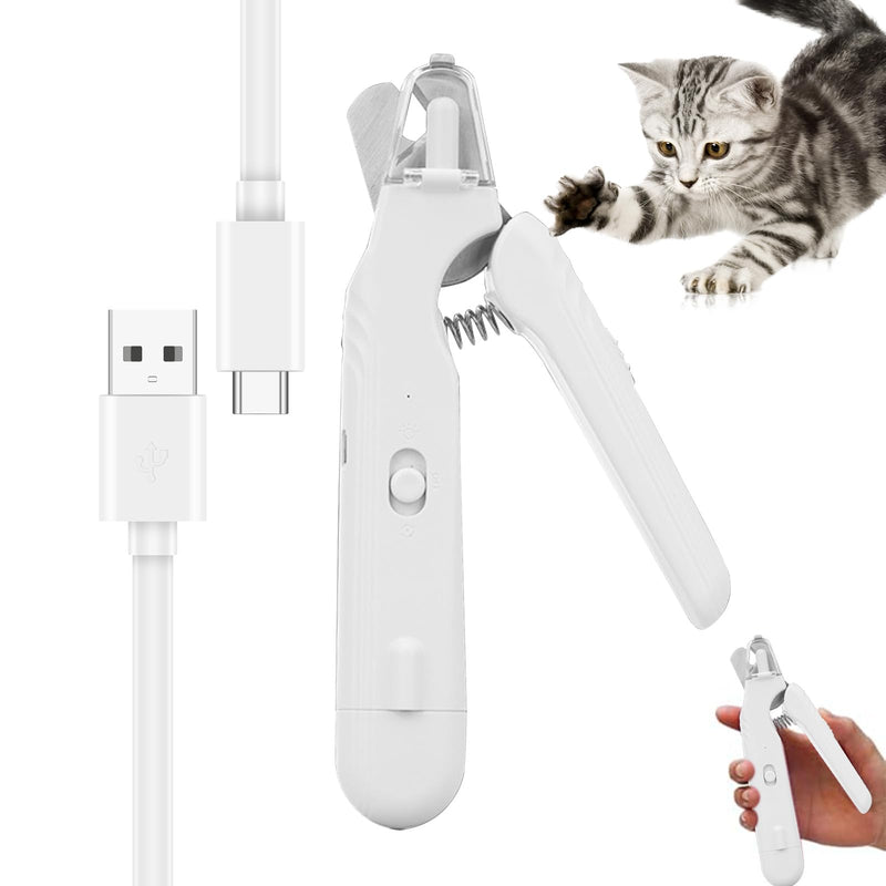 2-in-1 Dog Nail Trimmer & Grinder - 2 LED Lights, Ultra-Quiet, USB Rechargeable, Multiple Grinding Methods & Splash Guard, Nail Clippers for Small/Medium/Large Dogs & Cats (White) White - PawsPlanet Australia