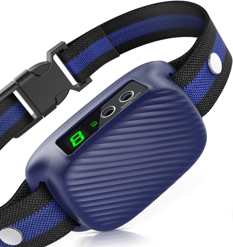 Dog Bark Collar for Large Medium Dogs,Automatic Barking Collar with 3 Training Mode,Rechargeable Anti Bark Collar with 8 Adjustable Sensitivity (Blue) Blue - PawsPlanet Australia