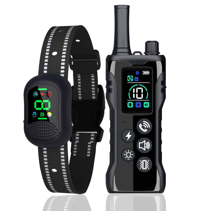 Dog Training Collar -4900Ft Dog Training Collar with Remote,IP67 Waterproof Electric Collar with 4 Training Modes,Support Remote Voice Call Function,Rchargeable E-Collarfor All Dog Sizes (Black) Black - PawsPlanet Australia