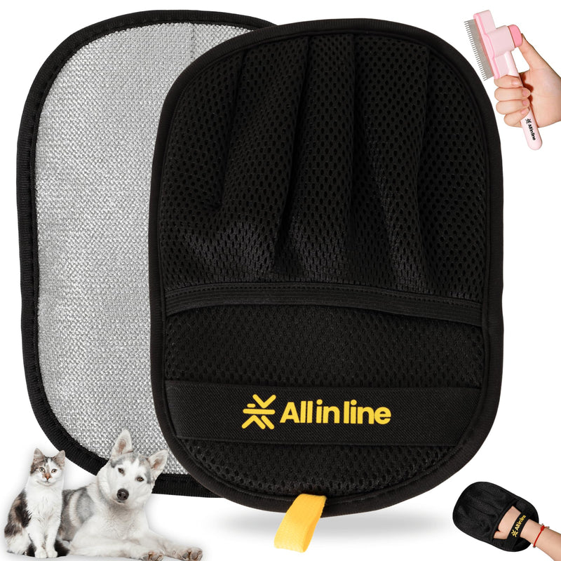 Pet Hair Removal Glove for Dogs & Cats | Upgraded Reusable Electrostatic Grooming Glove with Bonus Shedding Brush & Detangling Comb | Hair Remover for Clothes, Sofa, Carpet, beds, & Car Seats - PawsPlanet Australia