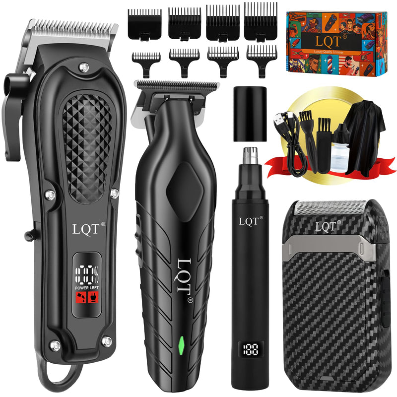 Hair Clippers for Men, Professional Clippers and Trimmers Set, Cordless Clippers for Hair Cutting,Nose and Ear Trimmer,Barber Clippers, Rechargeable Electric Shaver, Gifts for Men Matte Black - PawsPlanet Australia