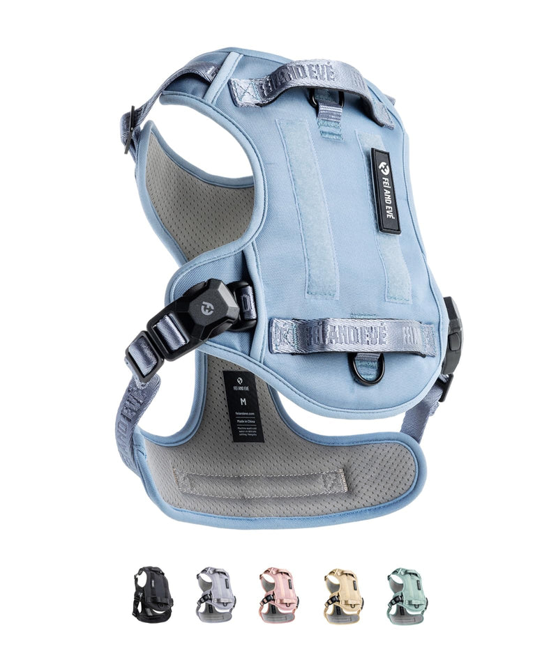 2026 New Edition, Fei & Eve MagEase Dog Harness - 3-Second Magnetic Buckles | 3-Point No-Pull Control | Heavy-Duty 900D Nylon | Dual Safety Handles | Breathable Mesh | Adjustable Fit | Medium, Blue Dusk Blue M - PawsPlanet Australia