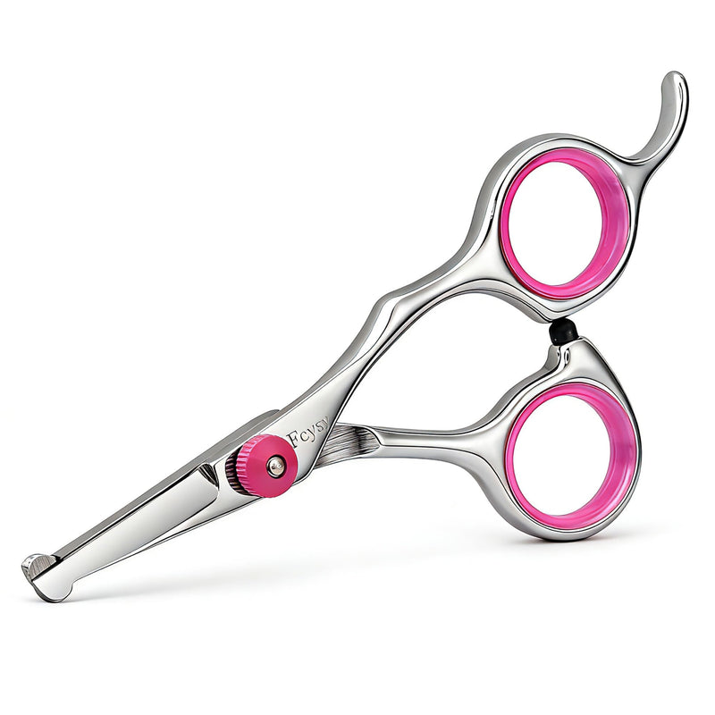 4.5 Inch Dog Grooming Scissors with Safety Round Tips, Fcysy Small Pet Hair Trimming Scissors for Face, Eyes, Ears, Nose & Paws, Professional Puppy Grooming Shears for Dogs & Cats- Pink 4.5 in Pink - PawsPlanet Australia