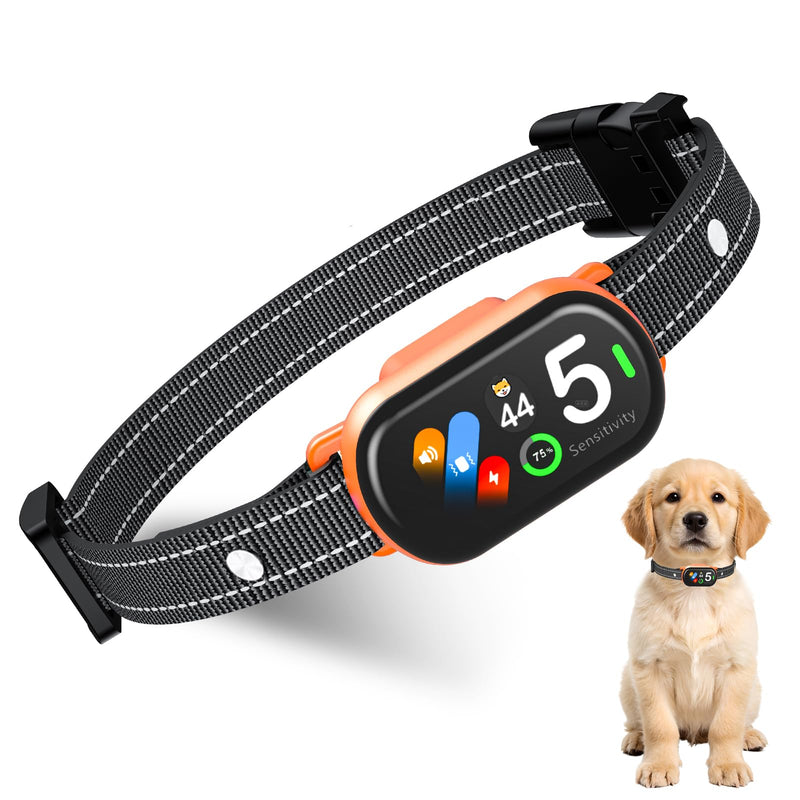 Upgraded Bark Collar for Dogs 10-120lbs, NATGOVOD Smart Anti Barking Collar with 5 Modes & Adjustable Sensitivity & Bark Counter, Waterproof Automatic Bark Collar for Small Medium Large Dogs Orange - PawsPlanet Australia
