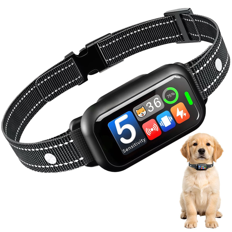 Upgraded Bark Collar for Dogs 10-120lbs, NATGOVOD Smart Anti Barking Collar with 5 Modes & Adjustable Sensitivity & Bark Counter, Waterproof Automatic Bark Collar for Small Medium Large Dogs Black - PawsPlanet Australia