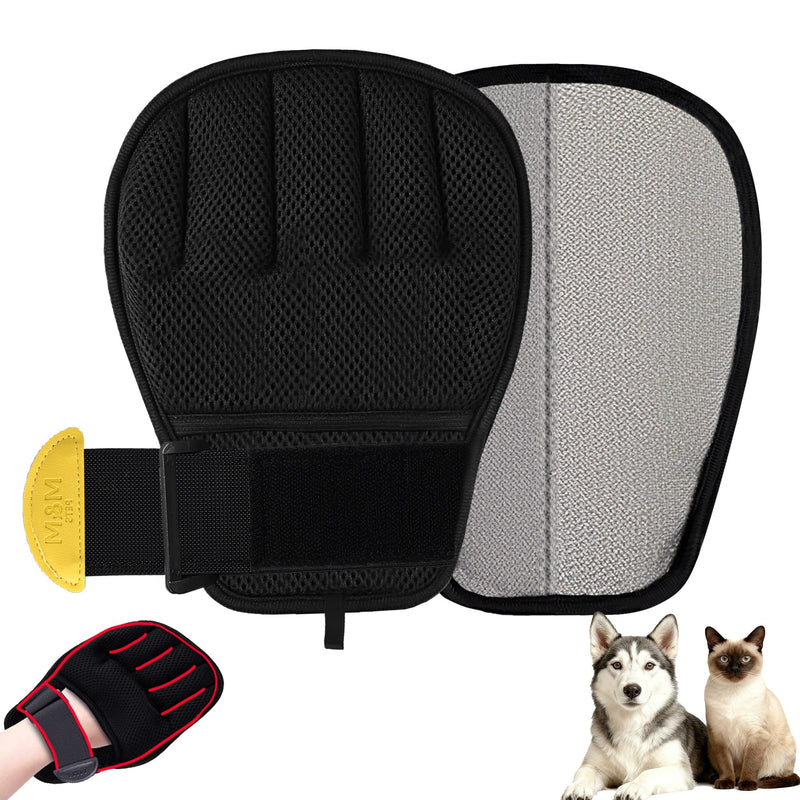 Pet Hair Removal Glove for Cats & Dogs, Patented Adjustable Strap, Reusable Five-Finger Grooming Glove with Secure Non-Slip Fit for Couch, Carpet, Clothing & Car Seat Yellow 1 Pcs - PawsPlanet Australia