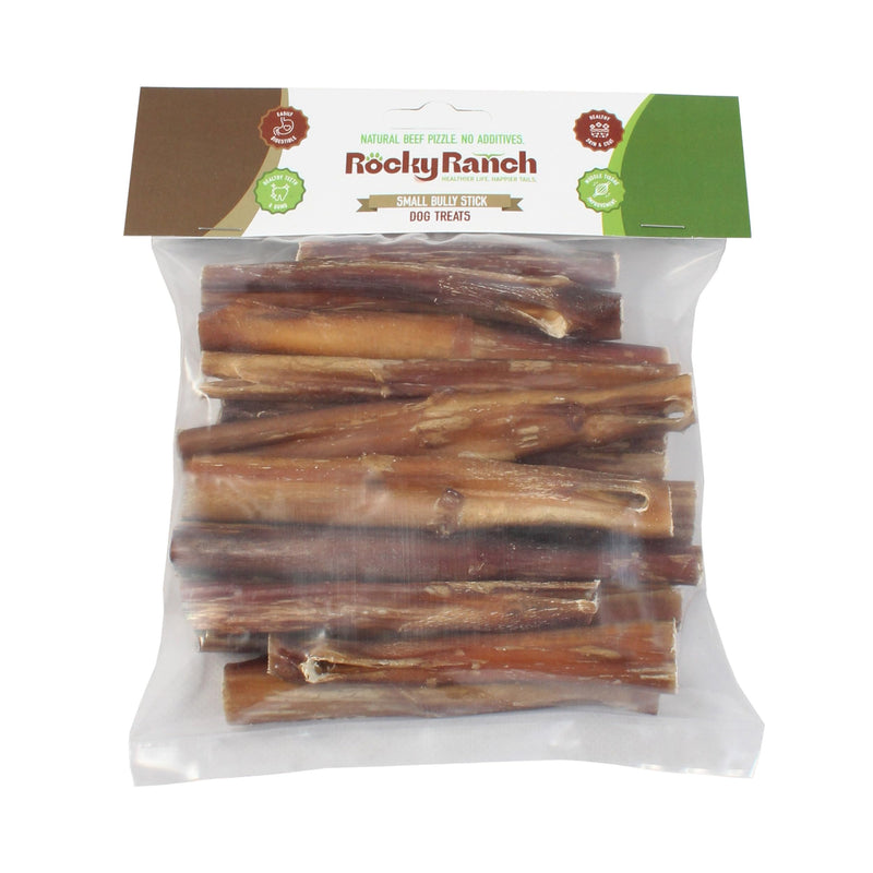 Rocky Ranch, Small Bully Sticks, Beef Flavor, 8 oz, Adult Dog, Natural Chew Treats, Dental Care, High Protein. No additives - PawsPlanet Australia