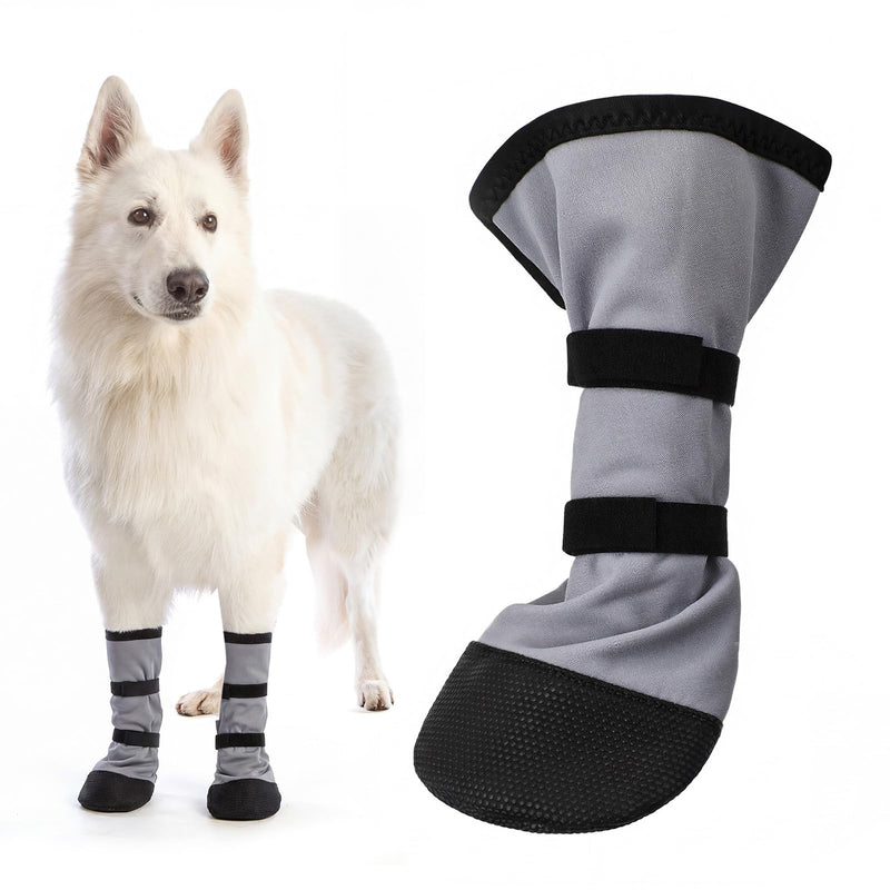 2 Pcs Dog Paw Wound Recovery Boots Non-Slip Dog Protector Boots for Injured Paw Breathable Soft Pet Shoes for Wound Care Outdoor Walking(L,Gray) L Gray - PawsPlanet Australia
