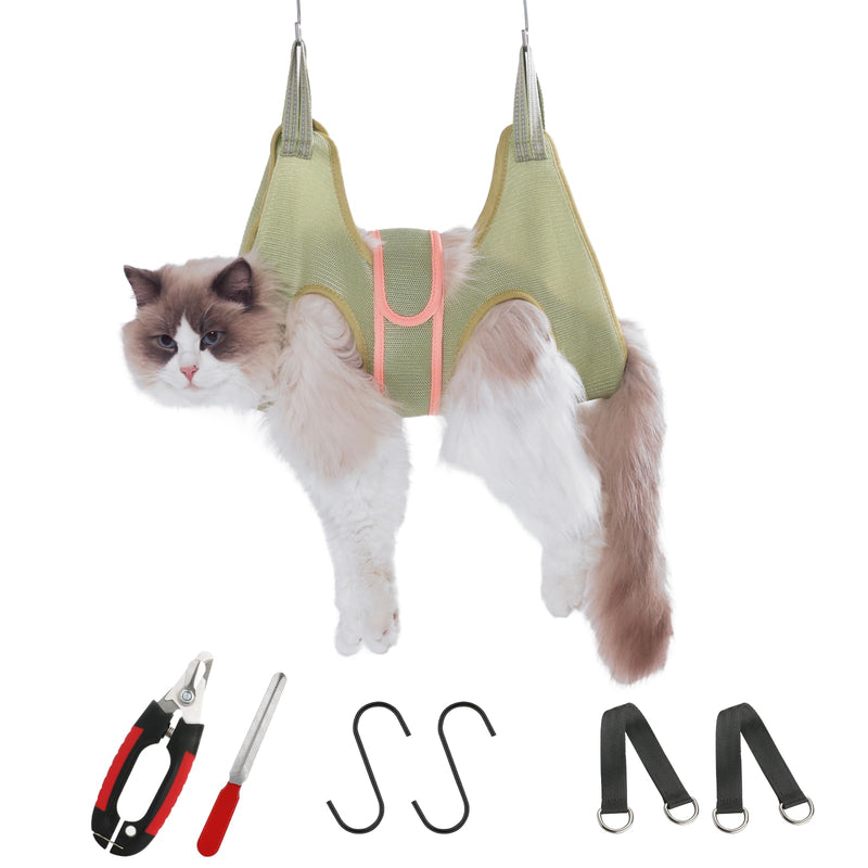 Guzekier Cat Grooming Hammock Harness for Cats, Cat Nail Clipper S（for cats 12-25lbs） - PawsPlanet Australia
