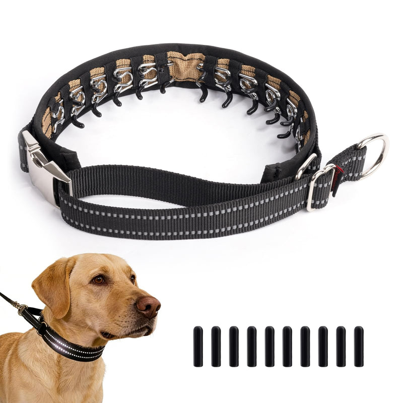 Hidden Prong Collar, Heavy Duty Martingale Design With Quick Release Metal Buckle, 2.25mm Pinch Collar for Dog Behavior Training & Daily Walking, Adjustable 12in-18in for Medium to Large Dogs