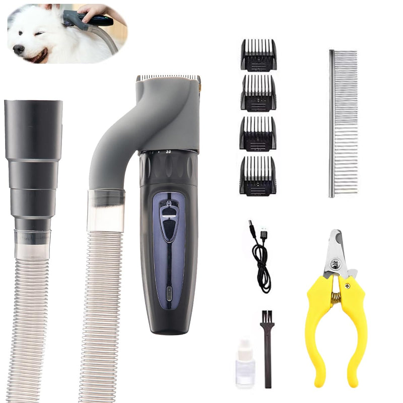NebulaBloom 2-in-1 Pet Grooming Clipper wtih Vacuum Connector, Professional Hair Trimmer with Vacuum Collection System, 2-Speed Quiet Dog Grooming Kit,Cordless Trimmer Shaver for Dogs and Cats - PawsPlanet Australia