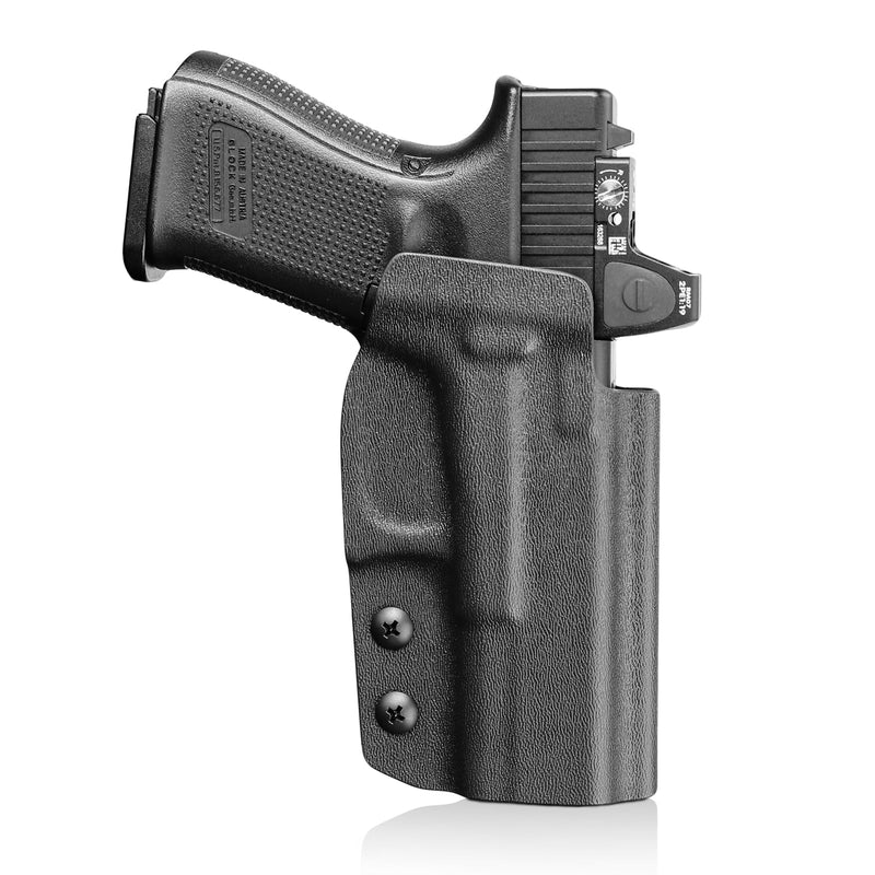OWB Kydex Holster for Glock 19/19X/26/44/45 & Compatible G23/G32 Gen3-4, Fits MOS Models, Optic-Ready Open-Muzzle Design, Right Hand Outside Waistband Carry, Adjustable Retention & 1.5–2.25'' Belt Fit