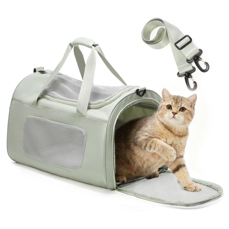 Large Cat Carriers Dog Carrier Pet for Small/Medium Cats Dogs Puppies,Soft-Sided Cat Bag Airline Approved,Carry Up to 20 Lbs,Green A-Medium-Green