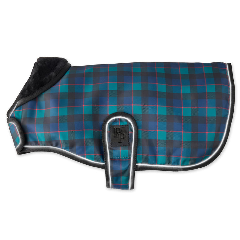 Breeze II - The Windbreaker, Water Resistant Pet Raincoat, Vegan Fur and Lined Pet Jacket for Small, Medium, Large Dogs, Black Watch Plaid, Small (10-25 lbs) Small (10-25 lbs)