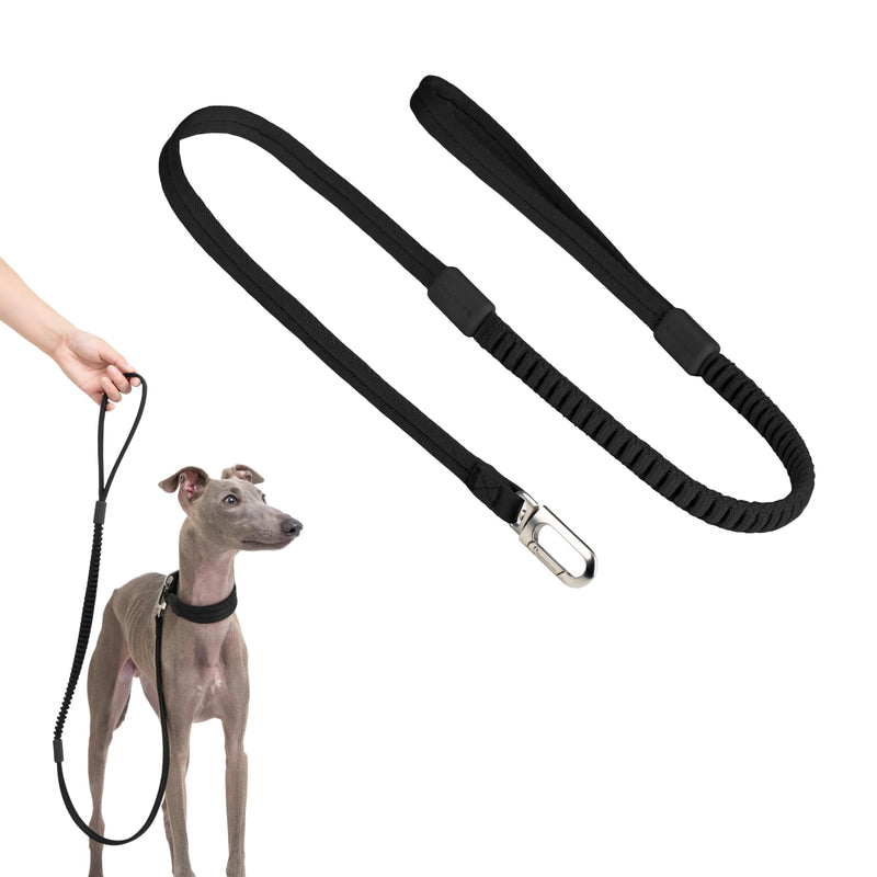 Ultra Comfort Dog Leash Soft Padded Comfortable Handle Alloy Clip Shock Absorbing Bungee Leash for Outdoor Walking Jogging for Small Medium Large Dogs Up to 110lbs (Midnight Black, S) Midnight Black - PawsPlanet Australia
