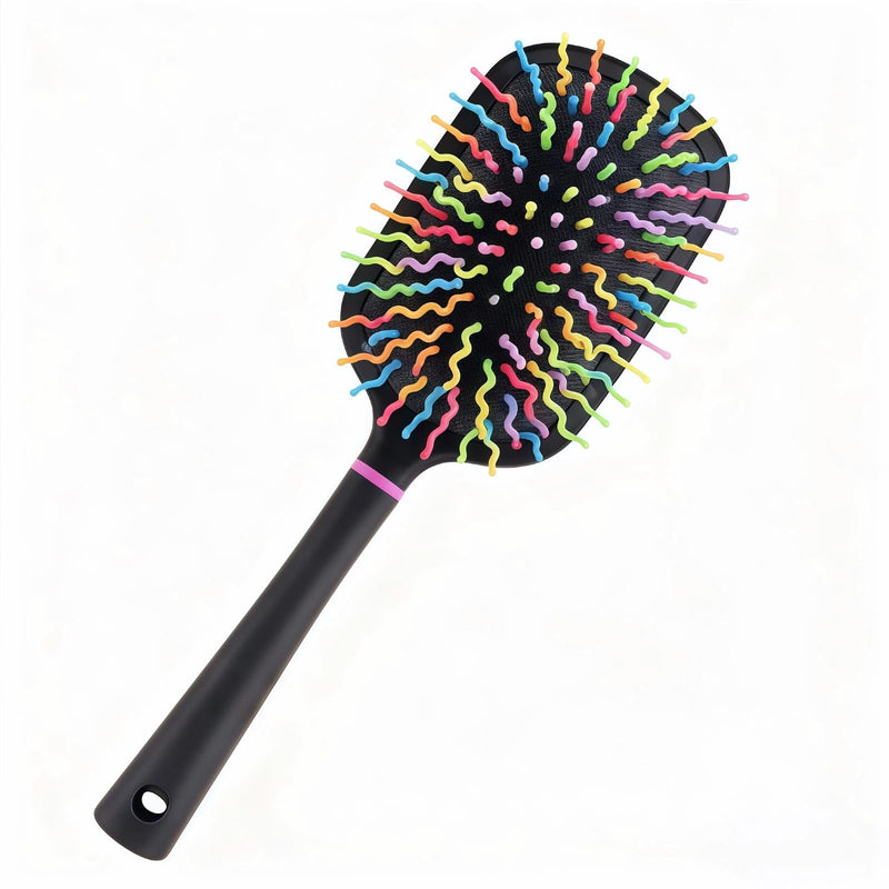 Tough Rainbow Bristle Mane/Tail Brush Rainbow Paddle Mane and Tail Brush Air Cushion Comb Detangler Plastic Forky Comb for Horses