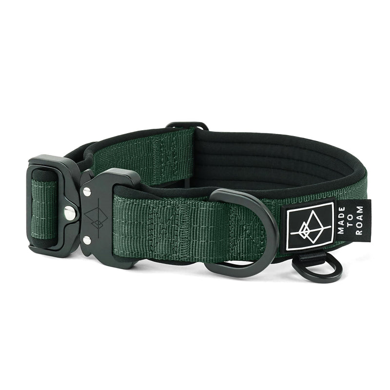 MADE TO ROAM Comfort Collar - Adjustable Nylon Dog Collar with Soft Comfortable Padding, Light Aviation Aluminum Metal Buckle for Small, Medium and Large Dogs (Maine Marina, Size 3) Maine Marina