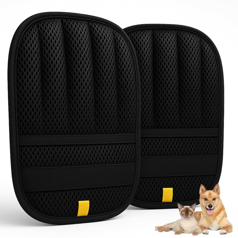 Elmrock 2 Pcs Pet Hair Removal Glove for Dogs & Cats – Newly Upgraded Reusable Five Finger Electrostatic Grooming Glove, Magic Brush Pet Hair Remover Tool for Carpet, Car Seat & Clothes
