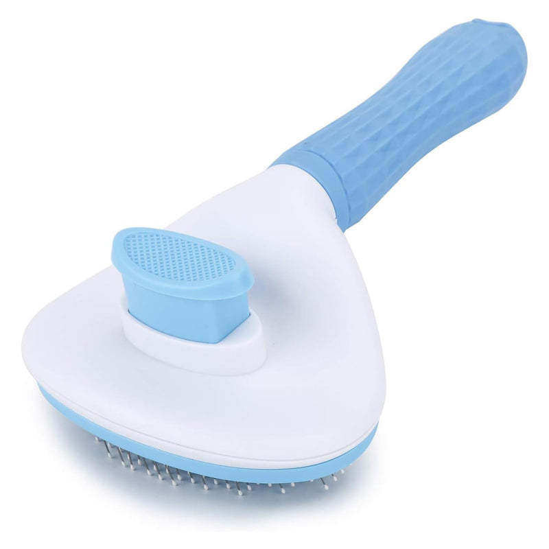 PETS-LAMB Self-Cleaning Dog and Cat Grooming Brush, Suitable for Long or Short Hair, Loose Hair Removal Brush, Easy to Remove, Pet Massage Tool. (Blue) Blue