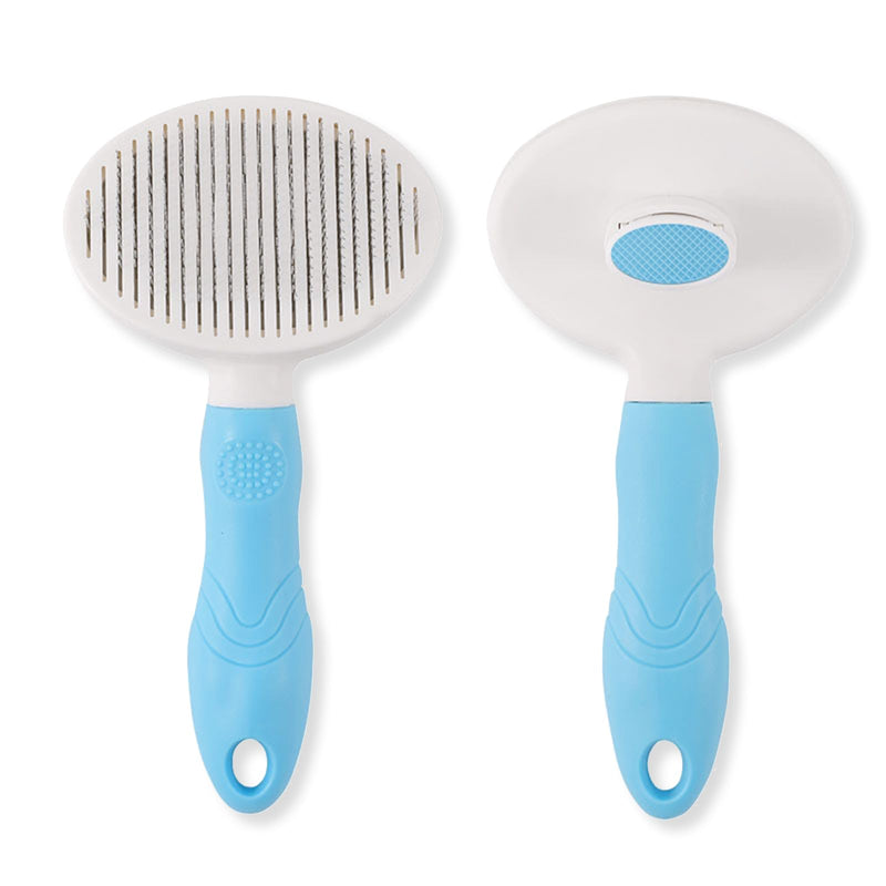 Bestac Pet Grooming Brush - 7.09×3.49 Inch, ABS Handle & TPR-Coated Steel Pins, Gentle Shedding Reduction, Ideal for Cats/Dogs (Long/Short Hair) (Blue) Blue - PawsPlanet Australia