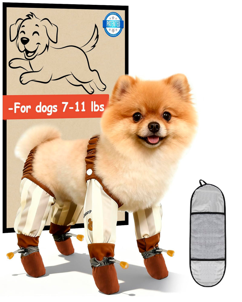 Dog Suspender Boots, Outdoor Anti Dust Pants with Shoes for Dogs, Adjustable Anti Slip Paw Protector Booties for Small & Medium Dogs(M) M