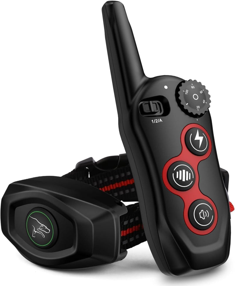 2 in 1 Dog Shock Collar - Bark Collar with Remote, w/3 Remote Training Modes, Beep, Vibration 1300Ft Dog Training Collar for for Small Medium Large Dogs (Red) Red - PawsPlanet Australia