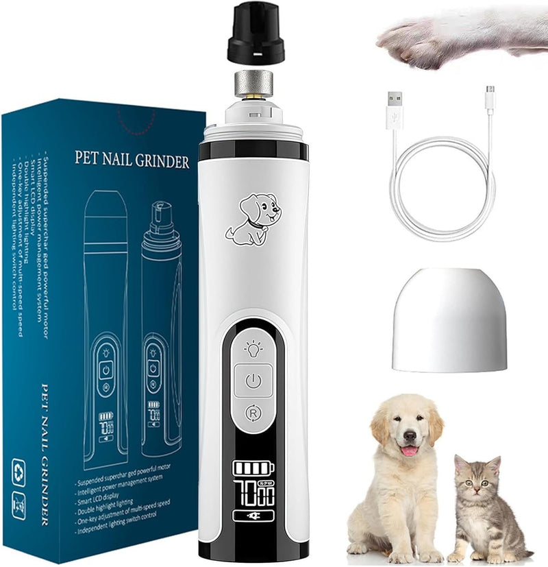 Silent Groom pro for Dogs and cat,Silent Groom pro Nail Grinder with LED Light & 3 Speeds,Rechargeable USB Charging Pet Nail Grinder,Dog Nail Grinder Quiet Smoothing Tool - PawsPlanet Australia