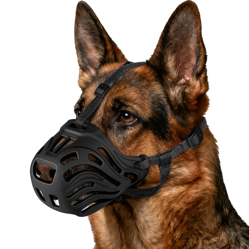 Dog Muzzle, Soft Breathable Dog Muzzles Suitable Dogs, Adjustable Basket Muzzles Prevents Chewing and Biting for Grooming Trimming Training (Black, XL (66lb)) Black XL ( 66lb )