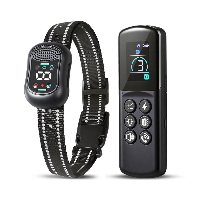 Smart Dog Training Collar with Remote – 4500FT Range Rechargeable E Collar with Voice Command, Beep, Vibration, Static & LED Light, Waterproof Shock Collar for Small Medium Large Dogs - PawsPlanet Australia